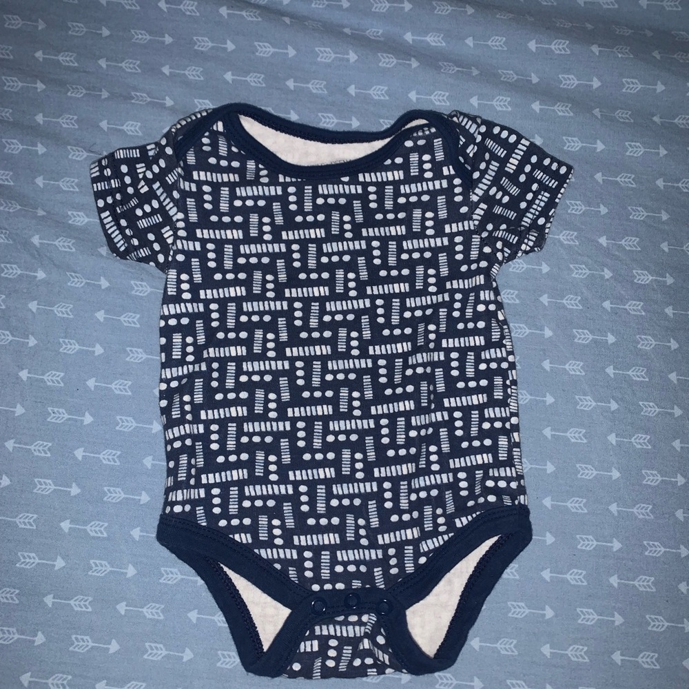 Kyle & Deena Navy and White Onesie